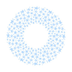 Blue stars pattern. Circle design.