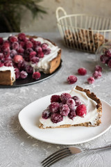 Cranberry meringue with cream cheese for the New Year's table