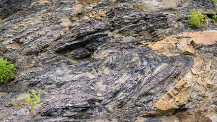 Surface of the rock. Selective focus.