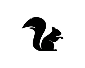 Fotobehang squirrel logo vector icon illustration design  © indra23_anu
