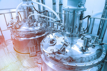 Photo production, clean room with stainless steel hardware