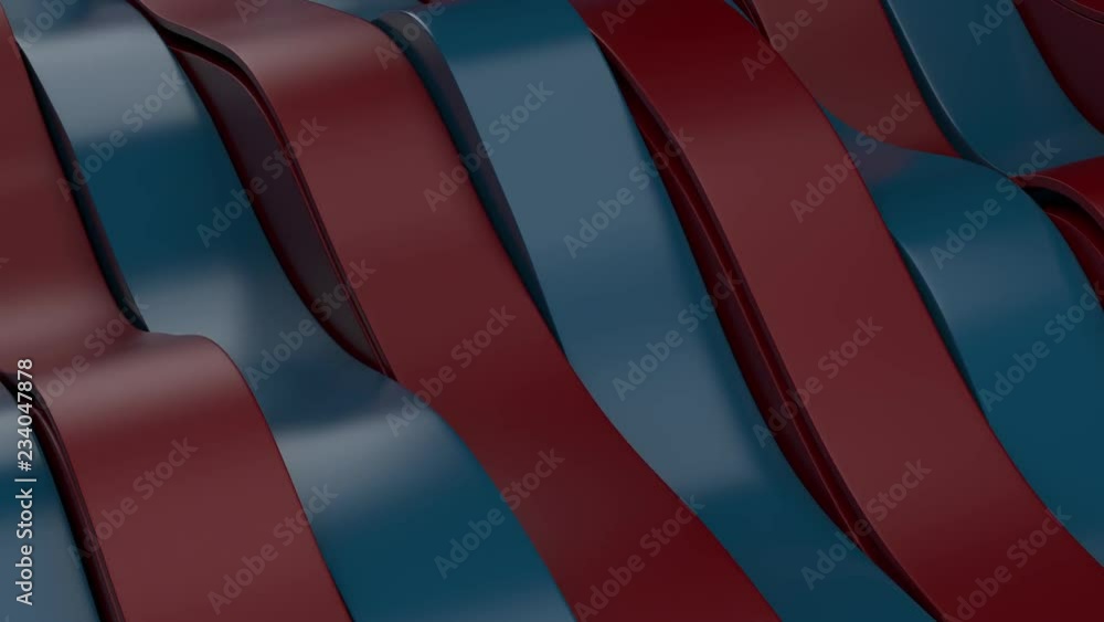 Poster 3d abstract render background with plastic waves. loopable animation. decorative reflective material