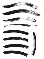 Calligraphy Paint Brush Curved Lines High Detail Abstract Vector Background Set 111