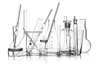 Fototapeta na wymiar laboratory glassware group