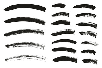 Calligraphy Paint Brush Curved Lines High Detail Abstract Vector Background Set 92