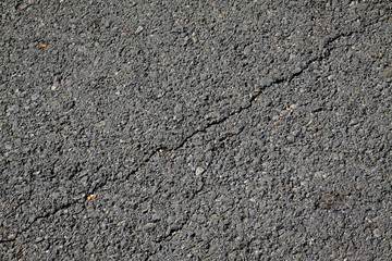 crack in the asphalt road
