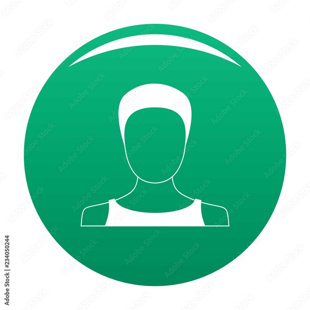 Aufkleber man user icon. simple illustration of man user vector icon for any any design green