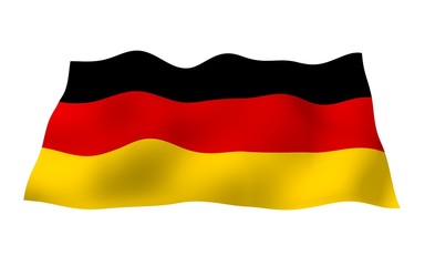 Flag of Germany. Wide format 3D illustration. State symbol of the Federal Republic of Germany. 3D rendering
