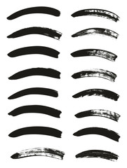 Calligraphy Paint Brush Curved Lines High Detail Abstract Vector Background Set 47