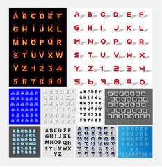 Alphabet simple style with shadows blue new edition