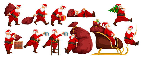 santa claus set on white