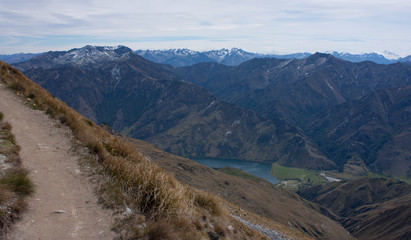 Fototapeta na wymiar A path leading to the top of Ben Lomond near Queenstown in New Zealand