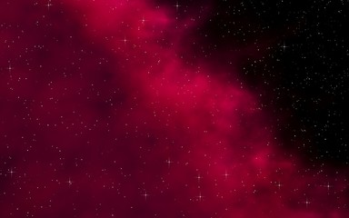 Colorful and beautiful space background. Outer space. Starry outer space texture. Templates, red background. 3D illustration