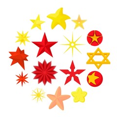 Obraz premium Star icons set in cartoon style on a white background