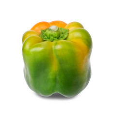 Sweet multicolor bell pepper isolated on white background
