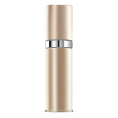 Intensive antiaging essential serum cosmetic bottle mockup. Golden jar for deodorant, serum, essence, parfume. Vector illustration design template.