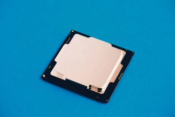 Computer chip microprocessor with abstract colorful light circuit, electronic hardware in...