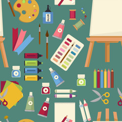 Art creation special equipment to paint and draw seamless pattern.