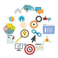 Obraz premium Seo web flat icon for web and mobile devices
