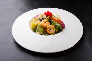 Elegant fresh prawn salad