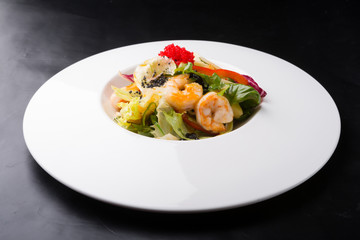 Elegant fresh prawn salad