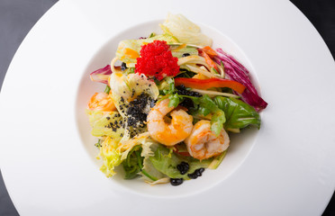 Elegant fresh prawn salad