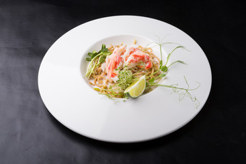 Elegant white crab meat noodles salad
