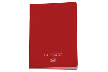 red passport cover on a white background unmarked