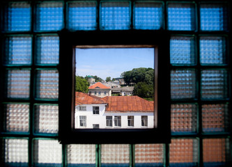 04.06.2018. новогрудок. швейное предприятие, фабрика "оао белкредо". вид из окна предприятия.