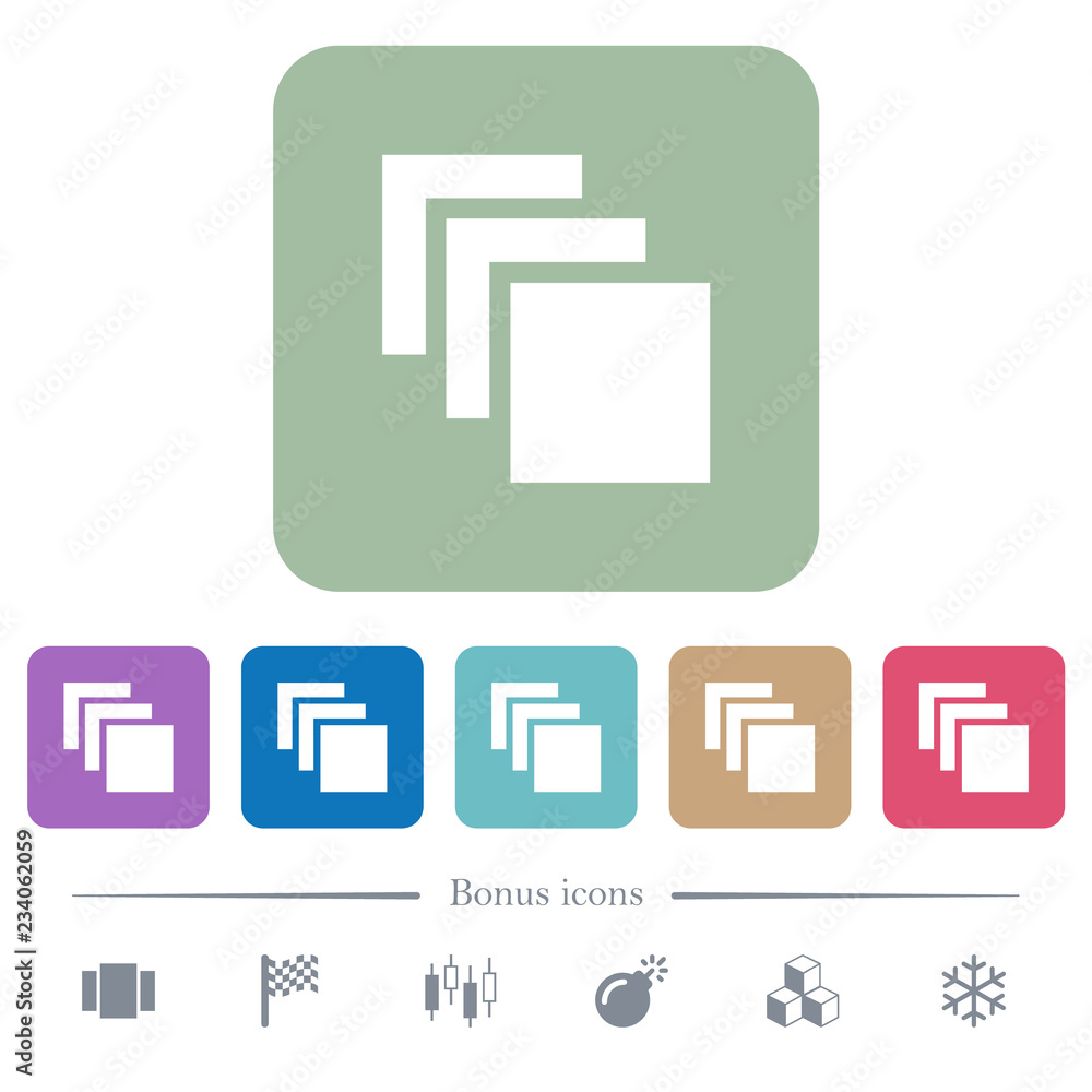 Poster multiple canvases flat icons on color rounded square backgrounds