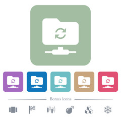 Refresh ftp flat icons on color rounded square backgrounds
