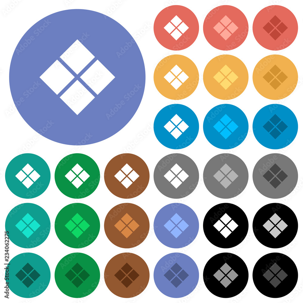 Poster diagonal tile pattern round flat multi colored icons