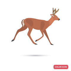 Fototapeta na wymiar Deer color flat icon for web and mobile design