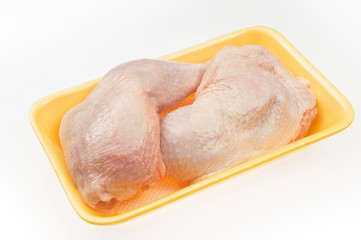 Fresh chicken backbone in package