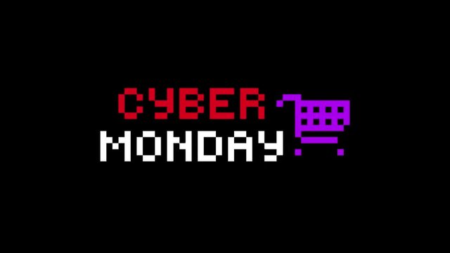 Cyber Monday. Cyber Monday Sale Promotion Video Glitch Effect Footage. Cyber Glitch.