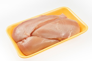 Fresh chicken fillets in package
