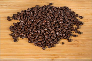 Roasted coffee beans for backgrounds. Beautiful background. Food and drink concept.