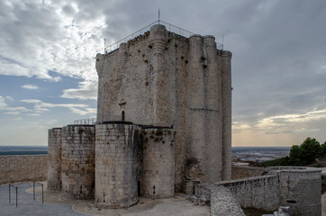 Fototapeta na wymiar Iscar village castle in the province of Valladolid