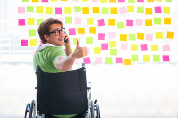 Young student in wheelchair with many conflicting priorities 