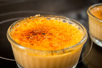 Nahaufnahme von Creme Brulee