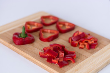 Sliced red bell pepper