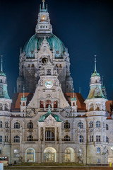 Obraz premium Rathaus Hannover beleuchtet