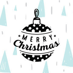 Merry Christmas typography.