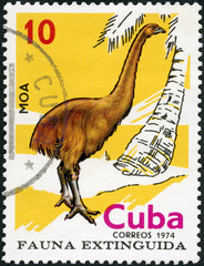 CUBA - 1974: shows Moa, series Extinct birds