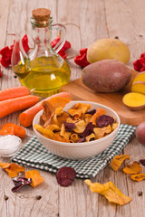 Mixed vegetable crisps.