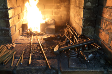 Details of blacksmithing tools