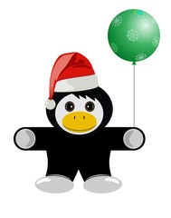 Christmas animal. Penguin. Cartoon vector illustration