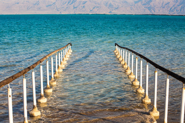 Beautiful coast of the Dead Sea .