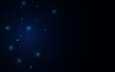 Internet connection. Geometric abstract background with connected dots and lines. Molecular structure and communication concept. Digital technology background and network connection.