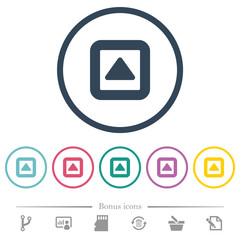 Toggle up flat color icons in round outlines